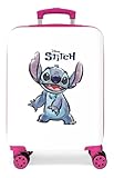 Disney Adorable Stitch Moods Cabin Suitcase Hard ABS Side Combination Lock 4 Wheels Double Luggage Hand Luggage, Happy, Maleta cabina, Cabin Suitcase