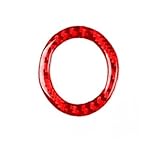 Car Center Console Trim for Lexus for LX 470 LX470 2003-2007 Carbon Fiber Ignition Key Ring Panel Car Interior Accessories Trim Stickers(Red)