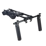 NICEYRIG Camera Shoulder Rig with 15mm Shoulder Pad Support System for DSLR Camera Cinema Camcorder, Mount Rig with Base Plate, Aluminum Alloy 15mm Rod, Handle Set - 435