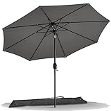 VOUNOT 2.7m Garden Parasol Umbrella with Cover, Crank and Tilting Umbrella, Sun Shade for Outdoor, Patio, Garden, Grey