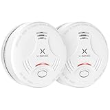 X-Sense Smoke Alarm for Home, 10-Year Battery Fire Alarm, LED Indicator & Silence Button, Smoke Detector Battery Operated, Conforms to EN 14604 Standard, SD11, 2-Pack