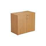 Office Hippo Heavy Duty Office Cupboard, Robust Storage with Adjustable Feet, Lockable Cupboard, Durable Adjustable Shelf - Beech
