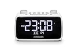 Roberts ORTUS4 FM/DAB/DAB+ Digital Radio with Bluetooth, Alarms and Over-Sized Display, White