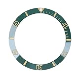 LACAK Watch Ceramic Bezel Compatible with Rolex Submariner 116610/116613 40mm Watch, Green and Gold Word