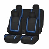 CutuLi Car Seat Cover Sets For Honda Civic Type R FL5 FK8 FK2 FN2 FD2 2007-2024, Cloth Front and Rear Back Seat Cover Automotive Seat Protector Interior Accessories, B/Black Blue