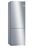Bosch Home & Kitchen Appliances KGE49AICAG Serie 6 Freestanding Fridge Freezer with Easy Clean and VitaFresh, 201cm Low Frost, 419L capacity, 70cm XL wide, Inox
