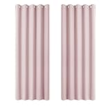 PONY DANCE Pink Window Curtains for Girl's Bedroom - Nursery Thermal Curtain Curtains &Drapes with Eyelet Top for Window Treatment for Kids, Set of 2, 66 Inch Width x 72 Inch Drop, Light Pink