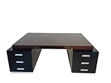 OAM Extra Large Bauhaus Partnerdesk made of Zebrano Wood