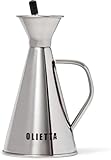 Olietta Oil Dispenser Stainless Steel Non Drip Leak Proof No Mess Olive Oil & Vinegar Pourer & Kitchen Drizzler Bottle 250ML 0.25 Litre Great for Pouring & Drizzling Easy to Clean & Leakproof