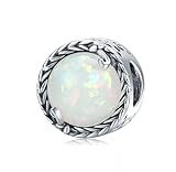 Opal Vine Charm Bead Double Sided Genuine 925 Sterling Silver Compatible With Pandora Bracelet