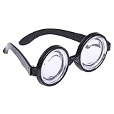 Adult Nerd Glasses Costume Accessory – Thick Rimmed Round Novelty Spectacles for Fancy Dress, Comedy, Disguise (One Size)