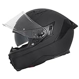 Zorax Hunter Matt Black L (59-60cm) Double Visor Full Face Motorcycle Motorbike Helmet ECE2206