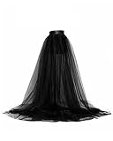 Springcmy Women Tulle Tutu Long Skirts Wedding Party Cocktail Prom Bandage Mesh Maxi Dress (Black, OneSize)