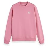 Scotch & Soda Men's Essential Badge Crew Sweat Sweatshirt, Poetry Pink, XL