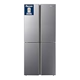 Fridgemaster MQ79394ES Freestanding American 4 Door Fridge Freezer 427L, Total No Frost, Inverter compressor, Silver, 64.3D x 79.4W x 181.6H cm, E Rated