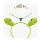 Vokowin Princess Fiona Crown Set Headband, Necklace and Crown Decoration Halloween Cosplay Accessories Christmas Gifts (K493-1)