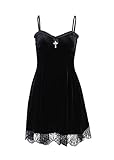Women Velvet Wrap Gothic Dress Vintage Velvet Lolita Party Clothes High Waist Gothic Dress