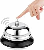 Reception Bell Counter Bell Calling Ringing Attention Stainless Steel Desk Hand Held for Wedding Party Butler Home Hotel Kitchen Meditation School College Training Pet Animals Household Product