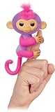 Lansay - FINGERLINGS - Charli - Small Interactive Monkey Pink/Purple - Electronic Plush Toy for Children Aged 5+ - Interactive Animal Attached to Finger - Touch Responses