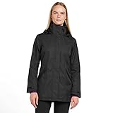 Peter Storm Women's Mistral Long Jacket with Adjustable Rollaway Hood & 3 Zipped Pockets, Waterproof & Breathable Longline Raincoat (UK, Numeric, 14, Regular, Regular, Black)