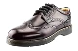 Mens Leather Brogue Formal Office Shoes, Lace Up (Burgundy, UK Footwear Size System, Adult, Men, Numeric, Medium, 10)