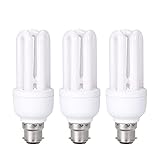 Energy Saving Light Bulbs Bayonet, 3 Pack CFL Low Energy Light Bulbs 11Ẉ=60Ẉ, Daylight Bulbs 6400K, 660 Lumens, BC/ B22 Cap, B4U