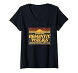 Womens I Enjoy Long Romantic Walks At The Motorcycle Swap Meet V-Neck T-Shirt