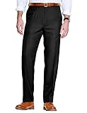 Chums Men's Formal Elasticated Trousers Comfort Fit Pants Smart Trousers for Men Black 32W / 27L