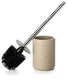 Viosuniu Land Series Ceramic Toilet Cleaner Brush and Holder Set for Bathroom, Non-Scratching Toilet Bowl, Rust-Proof (1 Pack)