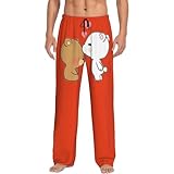 YQTGBCED White Bear Brown Bear Print Mens Lounge Pants,Comfortable Sleep Pants For Men,For Relaxing At Home Or Lazy Weekends