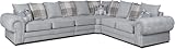 3 C 2 Corner Settee - Large Verona Left or Right Hand 6 Seater Sofa - Comfy Designer Scatter Back Cushions - Modular Dual Arm Corner Suites for Living Room Lounge Indoors Decor (Grey, Right Hand)