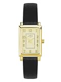 Limit Ladies 20mm Rectangular Gold-Plated Watch Black PU Strap Matte Dial Mineral Glass