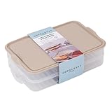 YöL 2 Section Deli Food Saver - Stackable Fridge Food Storage Container - Cooked Meats Cheese Ham Salami Bacon Chicken Leftovers - Home Kitchen Dishwasher Safe Clip on Lid
