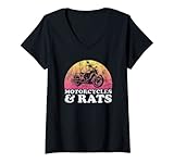 Womens Motorcycle and Rat Motorcycles and Rats V-Neck T-Shirt