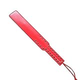 JIHUOO PU Leather Paddle Horse Riding Crop Whip Horse Jump Bat Equestrian Crops Bedroom Play Toys Couples Games for Adults Red
