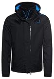 Superdry Men's Pop Arctic SD Windcheater with Hood and Zip, Black/Super Denby Logo Design, l