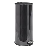 Harbour Housewares 30L Large Kitchen Bin - Black Stainless Steel Food Waste Caddy Pedal Bins for Kitchen - Tall Slim Metal Swing Dustbin for Paper, Plastic, Rubbish