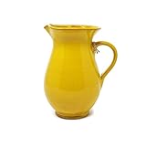 Verano Spanish Ceramics Selena Glaze Hand Dipped Terracotta Serving Jug - 19cm 1L Yellow