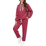 Bauenieroy womens lounge, Lounge Wear Sets For Women UK Tracksuit Full Set Wear 2 Piece Ladies Fall Fleece Tracksuits Activewear Zip Coat Tops Trousers Fashion Casual Autumn Winter Clothing Hot Pink
