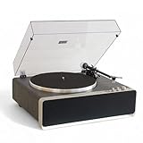 Steepletone Richmond Record Player, Bluetooth, 30W Built in Speakers, with Aluminum platter, Belt Drive 2-Speed, Adjustable Counterweight, AT-3600L, Tone & Bass Controls (Black Wood)
