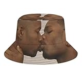 JopaJre Two Black Men Kissing Meme Bucket Hat for Women Men Sun Cap Fisherman Hat Packable Beach Caps Travel Outdoor