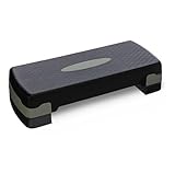 Amazon Basics Aerobic Exercise Step Platform, Adjustable Workout Stepper At Home, 68.58cm, Black/Grey