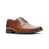 Clarks Mens Tilden Plain Oxford, Dark Tan Lea, 9.5 UK Wide