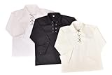 FITWORTH Children's Deluxe Ghillie Shirt | Traditional Scottish Kilt Shirt Jacobite Shirt | Kids Ghillie Shirt for Boys in 3 Colours (UK, Age, 3 Years, 4 Years, Regular, Black)