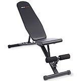 Ultrasport weight bench, multifunctional, foldable, flat bench, sit-up bench, 18-way adjustable, water-repellent, fit, abdominal trainer, load capacity up to 500 kg, Black