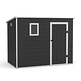 BillyOh Oxford 8x5 Plastic Garden Shed with Floor, Lockable Door, Window & Vent – Weatherproof Plastic Shed, Outdoor Storage for Tools, Bikes & Equipment – Durable, Low-Maintenance & Fire-Resistant