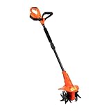 Electric Garden Rotavator, Tiller and Cultivator - Powerful 18V Lithium-Ion Rechargeable Rotovator for Small Garden | 200mm Width, 80mm Depth Cordless Tiller and Cultivator Garden Tool | eSkde