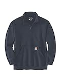 Carhartt Men's Loose Fit Midweight Quarter Zip Mock Neck Sweatshirt, New Navy, L
