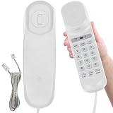 Corded House Phones Landline,Landline Telephone Last Number Redial, Pause, Flash, Dial Pad on Base unit Desk Home Phone,Wall/Desk Mountable Landline Telephone, for Office, Hotel,Home,Bathroom(White)