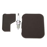 Create idea 1 Set Service Kit Lawnmower Spark Plug Air Filters Kit BKR5E Spark Plug Lawnmower Maintenance Air Filters Compatible with Mountfield SP164 SP185